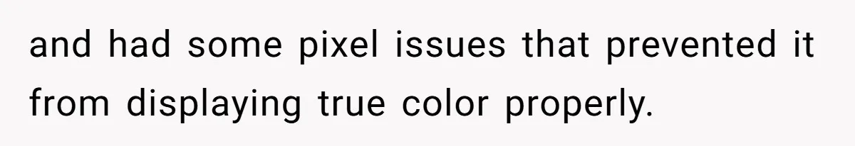 Customer Always “Found” An Error, So They Gave Him One and had some pixel issues that prevented it from displaying true color properly.