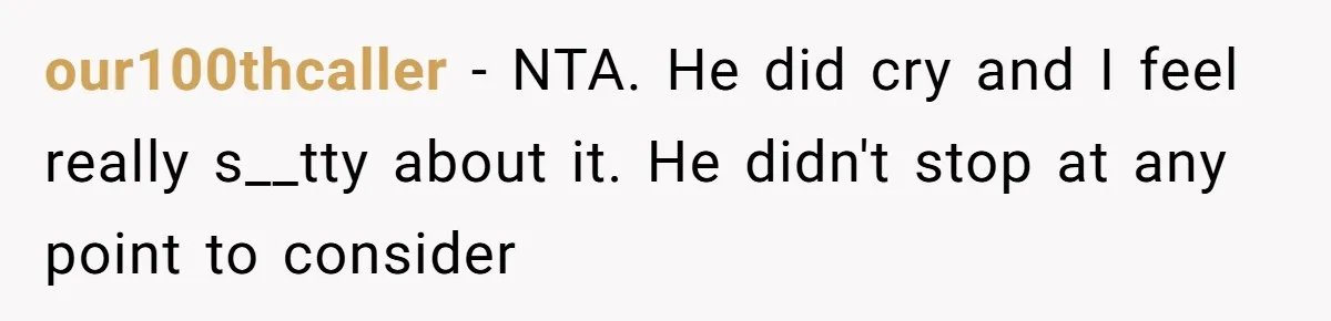 Teen Refuses To Stay After Dad Turns His Bedroom Into Step Mom’s Office our100thcaller − NTA. He did cry and I feel really s__tty about it. He didn't stop at any point to consider