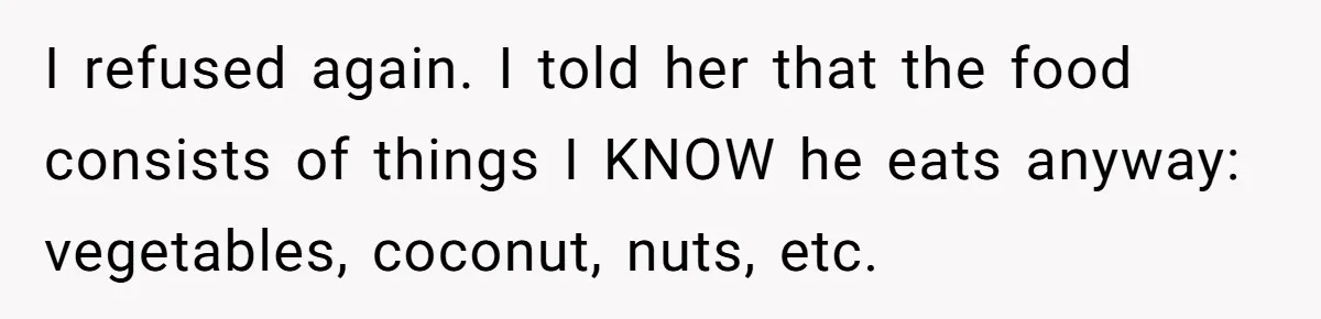 Bride Refuses To Serve Meat At Wedding, Tells Meat-Loving Uncle To Bring McDonald’s If He Can’t Cope I refused again. I told her that the food consists of things I KNOW he eats anyway: vegetables, coconut, nuts, etc.
