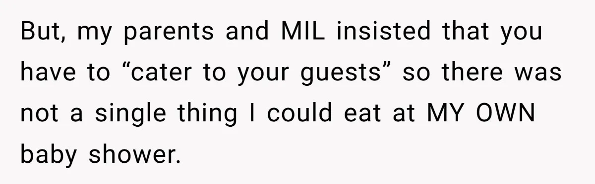 Bride Refuses To Serve Meat At Wedding, Tells Meat-Loving Uncle To Bring McDonald’s If He Can’t Cope But, my parents and MIL insisted that you have to “cater to your guests” so there was not a single thing I could eat at MY OWN baby shower.