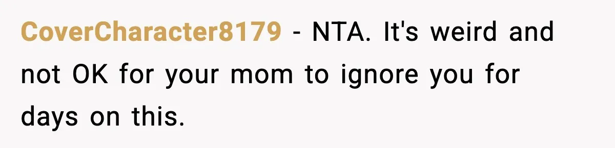 Mother Tells Bleeding Daughter To “Wait,” Gets Furious When She Doesn’t CoverCharacter8179 - NTA. It's weird and not OK for your mom to ignore you for days on this.
