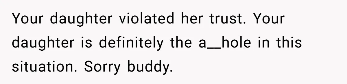 Daughter Posted Stepmom’s Therapy Journal Online, Family Imploded Your daughter violated her trust. Your daughter is definitely the a__hole in this situation. Sorry buddy.