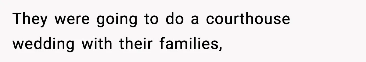 They were going to do a courthouse wedding with their families,