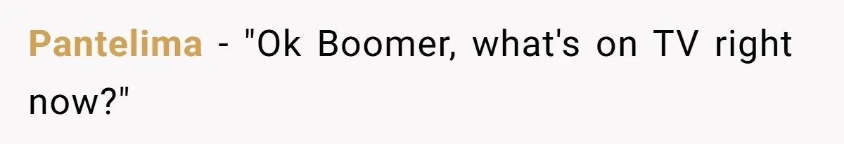 What Happens When Voice Assistance Answers You Like A Real Boomer Pantelima − "Ok Boomer, what's on TV right now?"