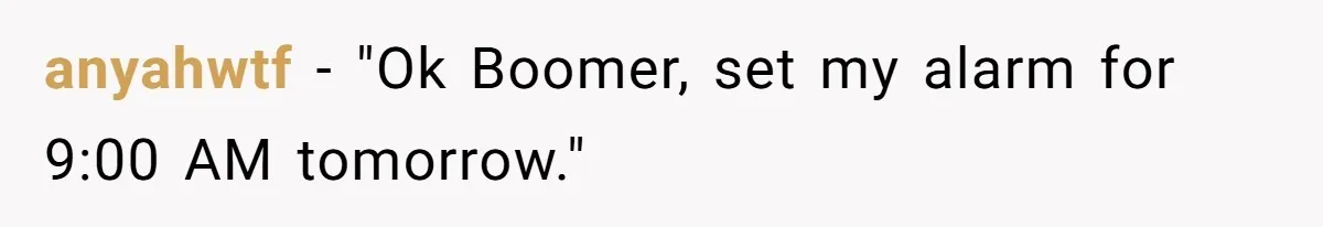 What Happens When Voice Assistance Answers You Like A Real Boomer anyahwtf − "Ok Boomer, set my alarm for 9:00 AM tomorrow."