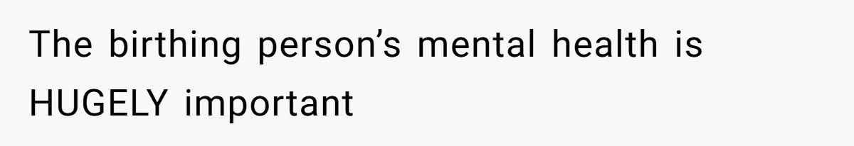 The birthing person’s mental health is HUGELY important