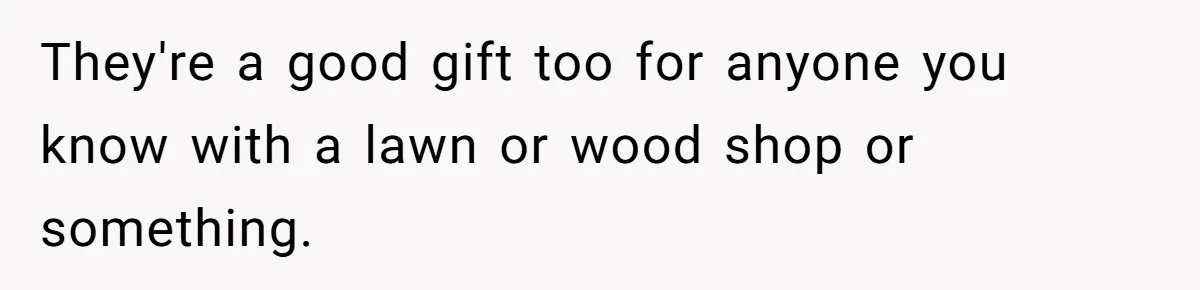 Small Buys, Big Shifts: Life Upgrades Hiding In Plain Sight For Less Than $100 They're a good gift too for anyone you know with a lawn or wood shop or something.