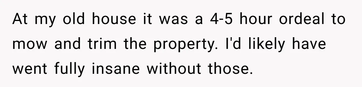 Small Buys, Big Shifts: Life Upgrades Hiding In Plain Sight For Less Than $100 At my old house it was a 4-5 hour ordeal to mow and trim the property. I'd likely have went fully insane without those.