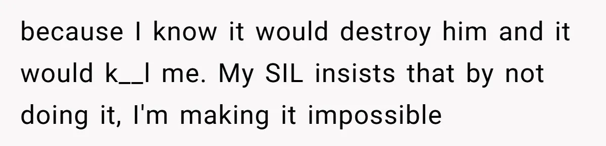 Aunt Lets Nephew Call Her Mom After His Own Parents “Got Rid” Of Him because I know it would destroy him and it would k__l me. My SIL insists that by not doing it, I'm making it impossible