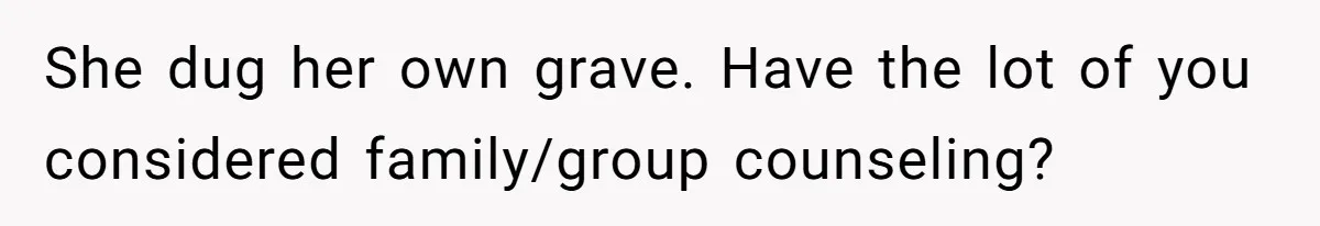 Father Forced His Wife To Confess To Spying On Their Kids’ Therapy Sessions She dug her own grave. Have the lot of you considered family/group counseling?