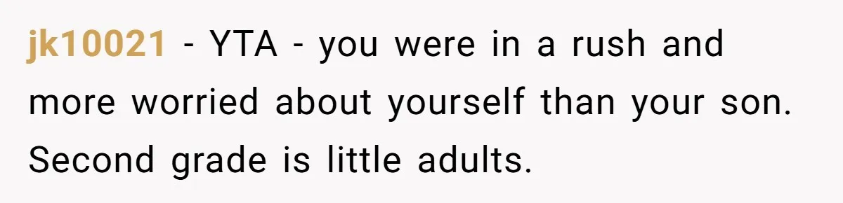 Dad Let His Son Wear A Dress To School, Then His Son Paid The Price jk10021 − YTA - you were in a rush and more worried about yourself than your son. Second grade is little adults.