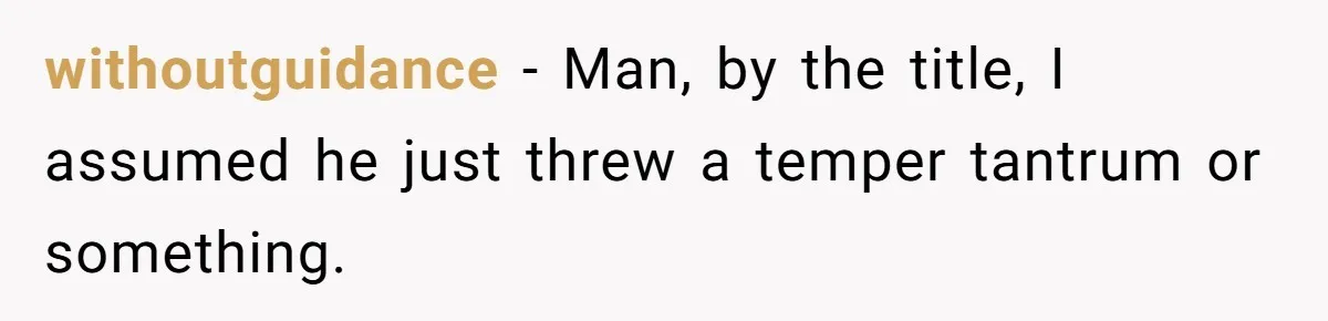 Woman Walks Out Of Grocery Store After Husband Starts Acting Like A Screaming Toddler In Public withoutguidance − Man, by the title, I assumed he just threw a temper tantrum or something.
