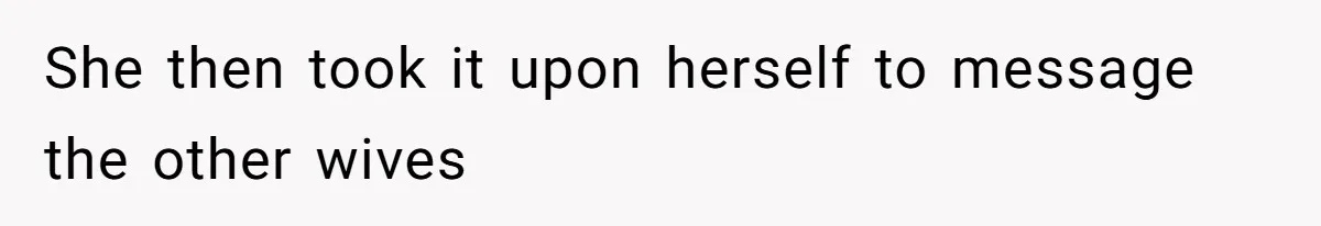 She then took it upon herself to message the other wives