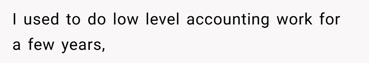 I used to do low level accounting work for a few years,
