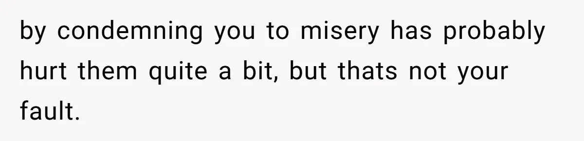 Orphan Melts Down As Biological Parents "Ambush" With Their Own Families And Happiness by condemning you to misery has probably hurt them quite a bit, but thats not your fault.