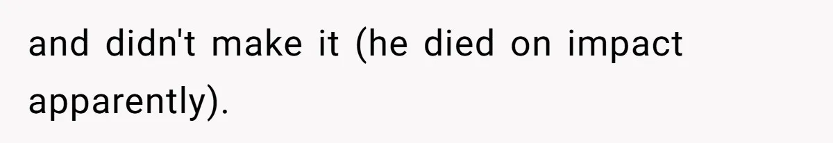 and didn't make it (he died on impact apparently).
