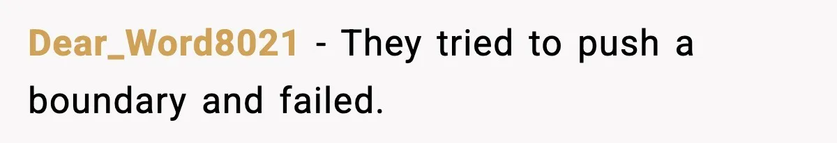 Dear_Word8021 - They tried to push a boundary and failed.