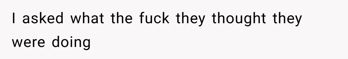 I asked what the fuck they thought they were doing