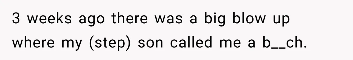3 weeks ago there was a big blow up where my (step) son called me a b__ch.