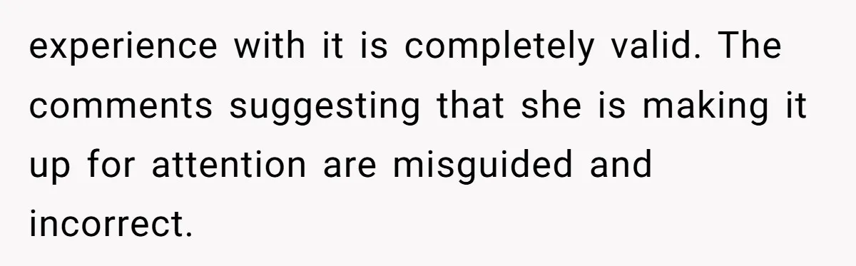 A Small Stationery Choice Leads to a Big Office Conflict Over Personal Boundaries experience with it is completely valid. The comments suggesting that she is making it up for attention are misguided and incorrect.