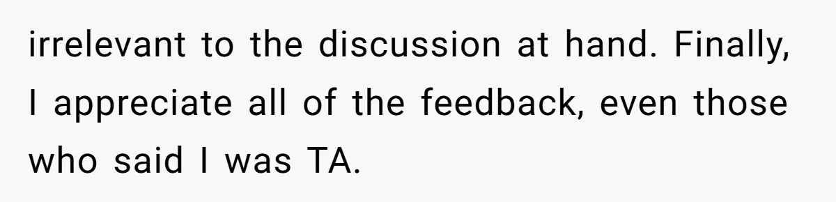 A Small Stationery Choice Leads to a Big Office Conflict Over Personal Boundaries irrelevant to the discussion at hand. Finally, I appreciate all of the feedback, even those who said I was TA.