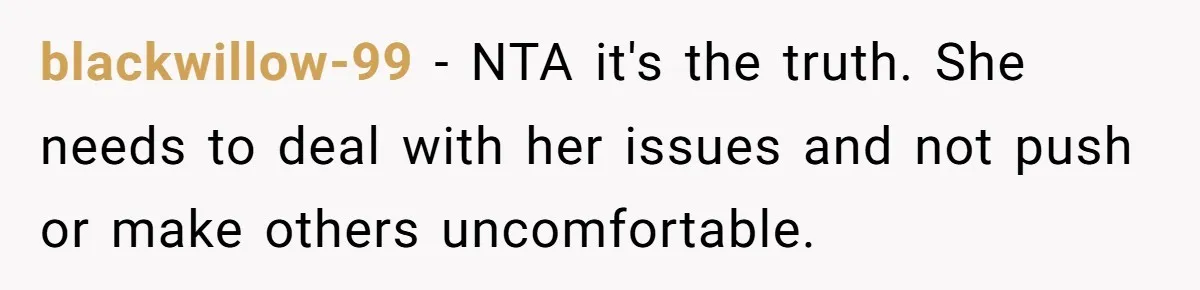 A Small Stationery Choice Leads to a Big Office Conflict Over Personal Boundaries blackwillow-99 − NTA it's the truth. She needs to deal with her issues and not push or make others uncomfortable.