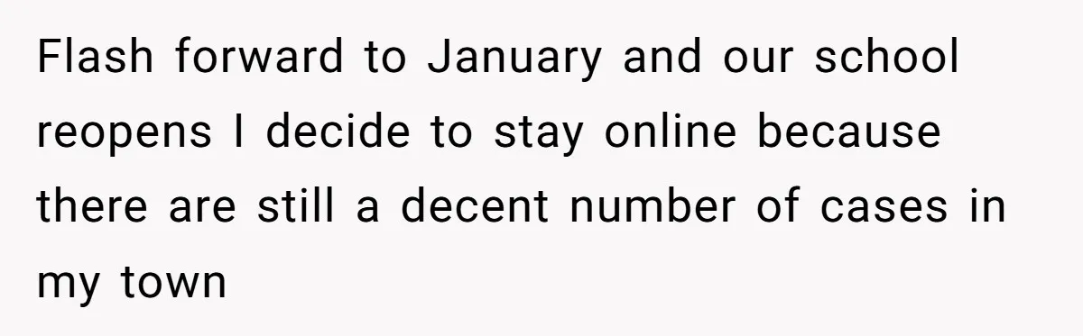 Should a Teenager Pay for Her Brother’s Childcare? This Dad Thinks So Flash forward to January and our school reopens I decide to stay online because there are still a decent number of cases in my town