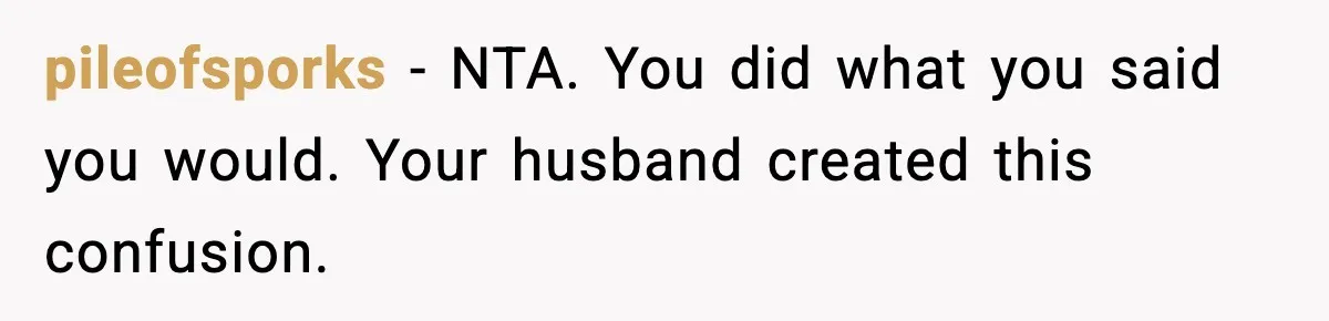 Husband Says “It’s Your Job,” Then Gets Mad When She Handles It pileofsporks - NTA. You did what you said you would. Your husband created this confusion.