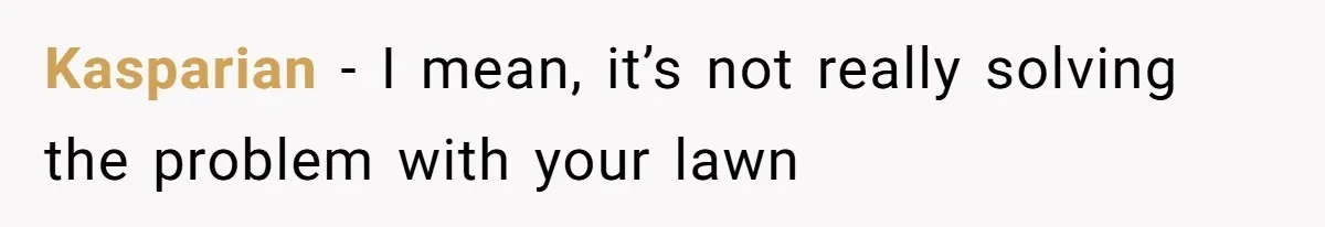 Kasparian − I mean, it’s not really solving the problem with your lawn
