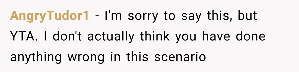 AngryTudor1 − I'm sorry to say this, but YTA. I don't actually think you have done anything wrong in this scenario