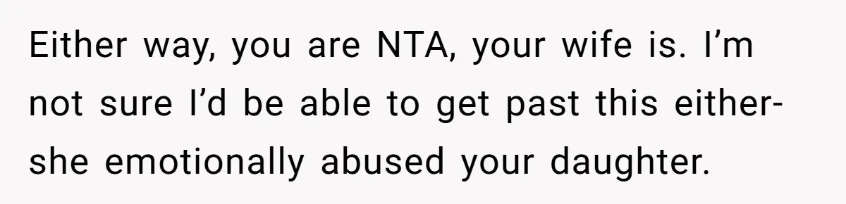 Dad Calls Out Wife After She Pressures Daughter To Shave Her Head Either way, you are NTA, your wife is. I’m not sure I’d be able to get past this either- she emotionally abused your daughter.