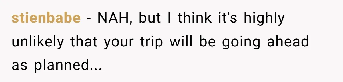 stienbabe − NAH, but I think it's highly unlikely that your trip will be going ahead as planned...