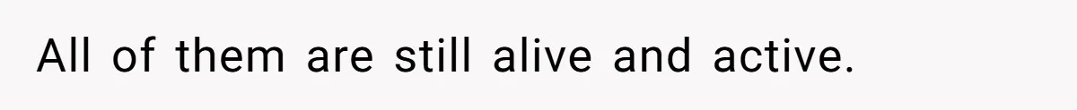 All of them are still alive and active.