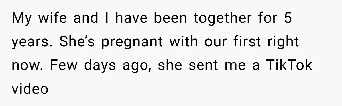 Pregnant Wife Asks For A Push Present, Husband Says She Isn’t Worth What She Wants My wife and I have been together for 5 years. She’s pregnant with our first right now. Few days ago, she sent me a TikTok video