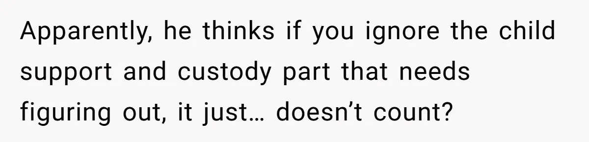 Wife Finds Out Ex Is Getting ‘Married’, While They’re Still Legally Hitched And Hilariously Unaware Apparently, he thinks if you ignore the child support and custody part that needs figuring out, it just… doesn’t count?