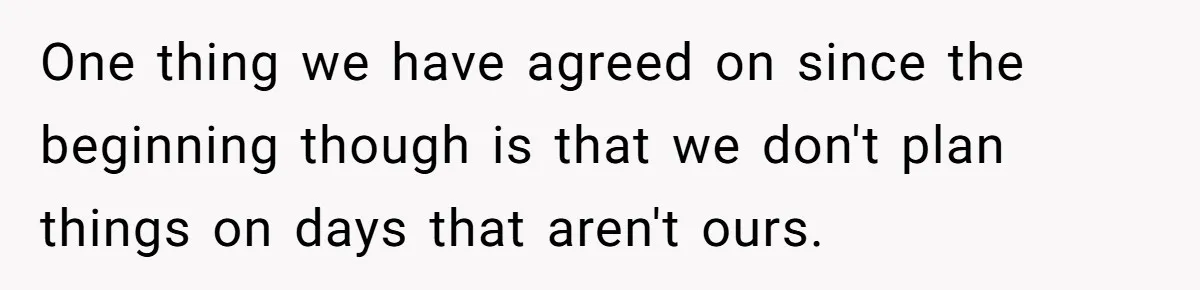 Mother Refuses To Swap Custody Week, Blocks Ex From Taking Kids To Disneyland And Turns Them Against Her One thing we have agreed on since the beginning though is that we don't plan things on days that aren't ours.