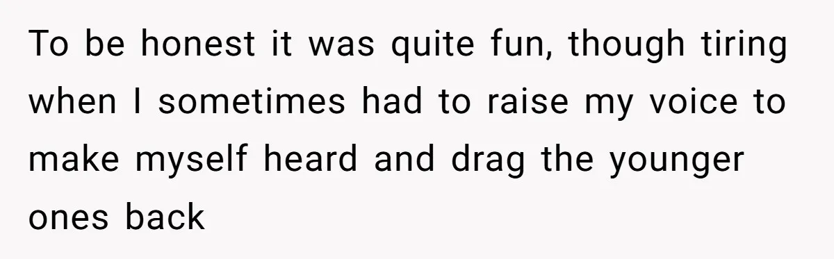 Woman Got Pocket Money For Babysitting Her Nephews... And Her Parents Are Fuming To be honest it was quite fun, though tiring when I sometimes had to raise my voice to make myself heard and drag the younger ones back