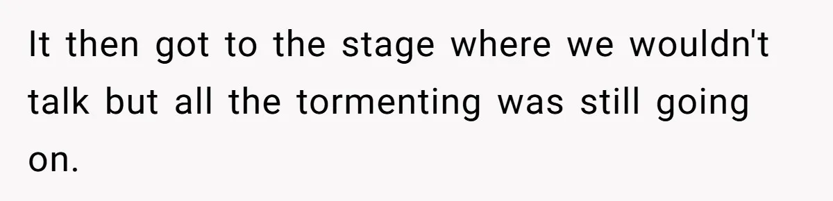 Woman Refuses To Stay After Abuse, But Gets Blamed For Taking What She Owned It then got to the stage where we wouldn't talk but all the tormenting was still going on.