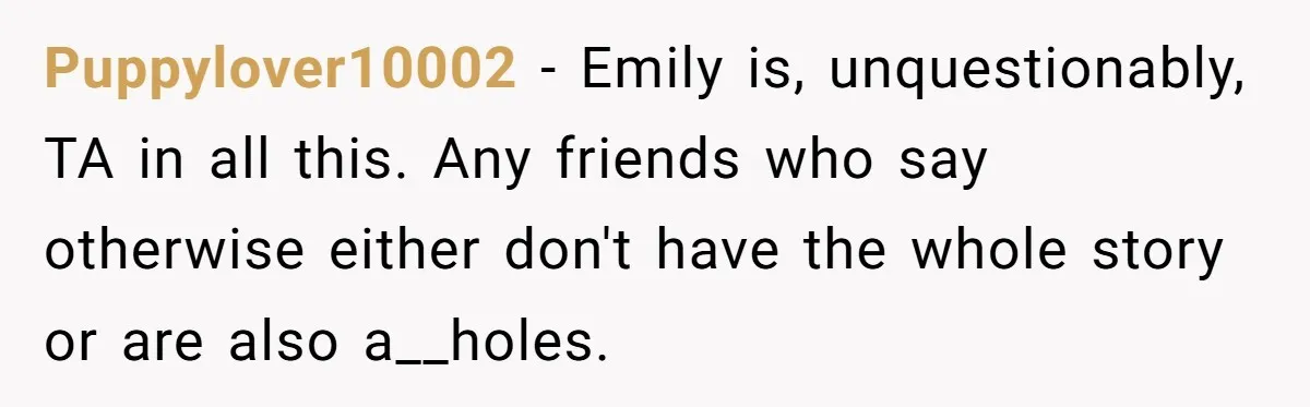 Guest Brings A Homemade Birthday Cake With Nuts, Despite Allergy Warning, Gets Banned From Party Puppylover10002 − Emily is, unquestionably, TA in all this. Any friends who say otherwise either don't have the whole story or are also a__holes.