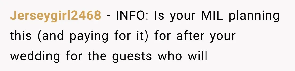 Future MIL Offers To Pay For Wedding Brunch, Then Refuses To Respect The Couple’s Diet Jerseygirl2468 − INFO: Is your MIL planning this (and paying for it) for after your wedding for the guests who will