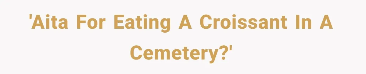 A Post Surgery Snack In A Cemetery Leads To An Unexpected Moral Lecture From A Stranger 'AITA for eating a croissant in a cemetery?'