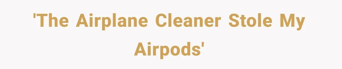 'The airplane cleaner stole my AirPods'
