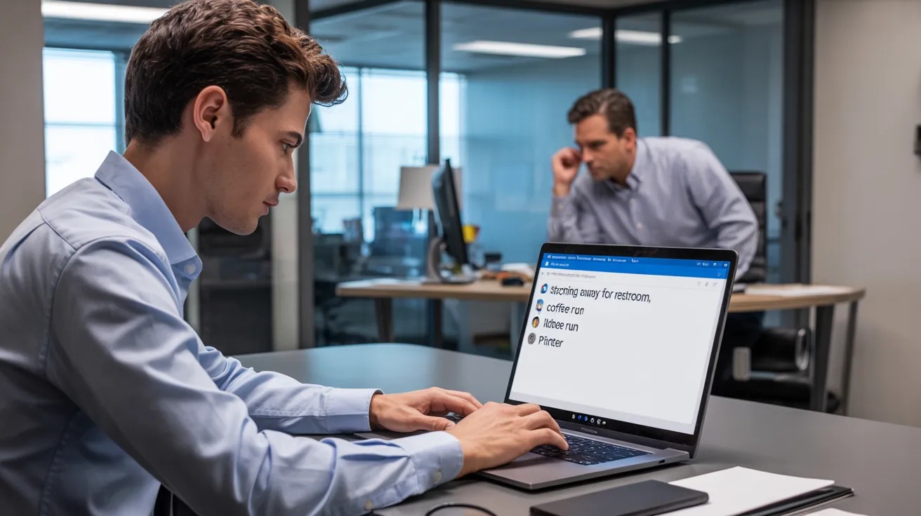 Boss Says “Don’t Disappear,” Employee Sends 9 Bathroom Updates In One Day Boss Says “Don’t Disappear,” Employee Sends 9 Bathroom Updates In One Day