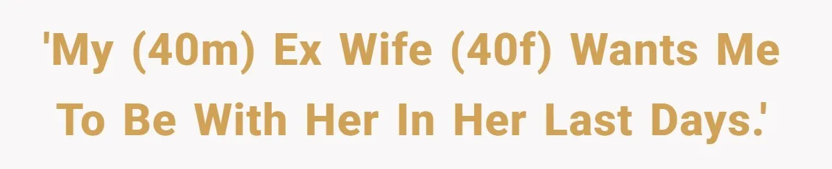 Ex-Wife Who Cheated Years Ago Wants Him In Her Last Months, Current Wife Understands 'My (40M) ex wife (40F) wants me to be with her in her last days.'