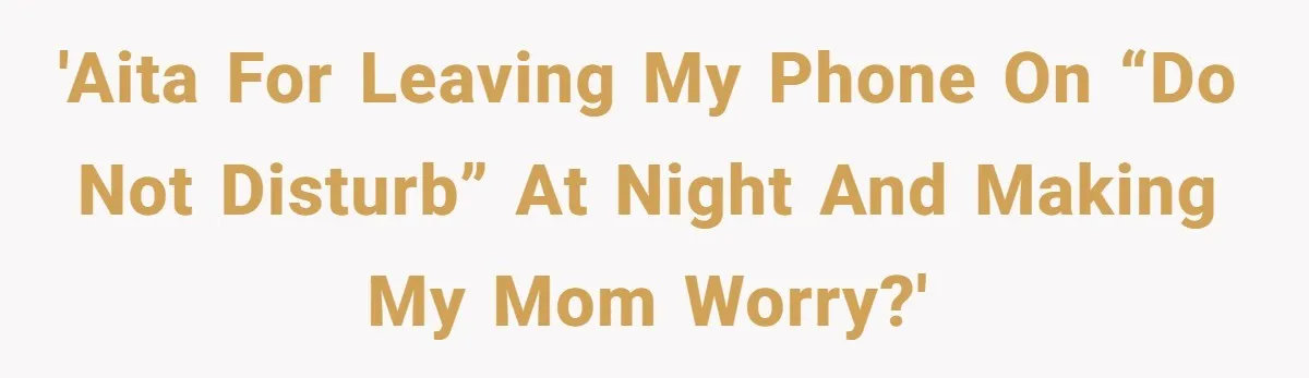 He Put His Phone on “Do Not Disturb” to Sleep, and His Family Showed Up at Midnight 'AITA for leaving my phone on “Do Not Disturb” at night and making my mom worry?'