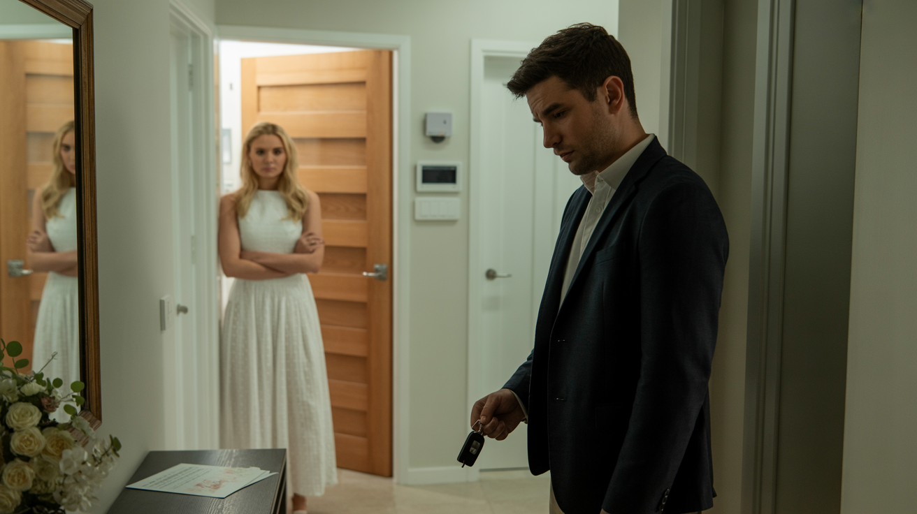 Husband Leaves Wife At Home After She Shows Up In White Dress