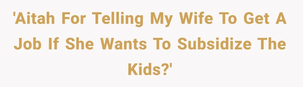 'Aitah for telling my wife to get a job if she wants to subsidize the kids?'