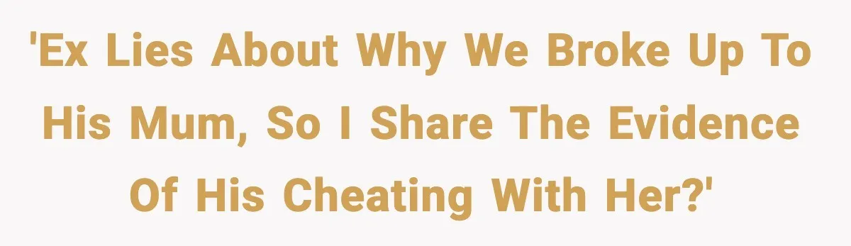 Man Lies To His Mum About Breakup, So His Ex Sends Proof Of His Affairs 'Ex lies about why we broke up to his mum, so I share the evidence of his cheating with her?'
