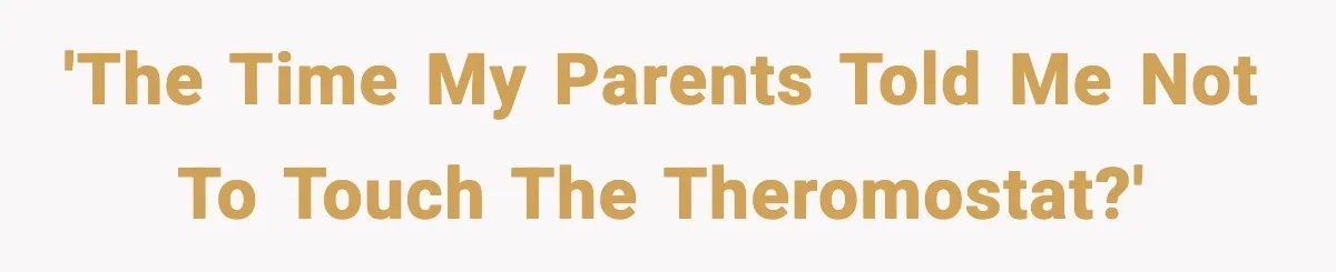 'The time my parents told me not to touch the theromostat?'
