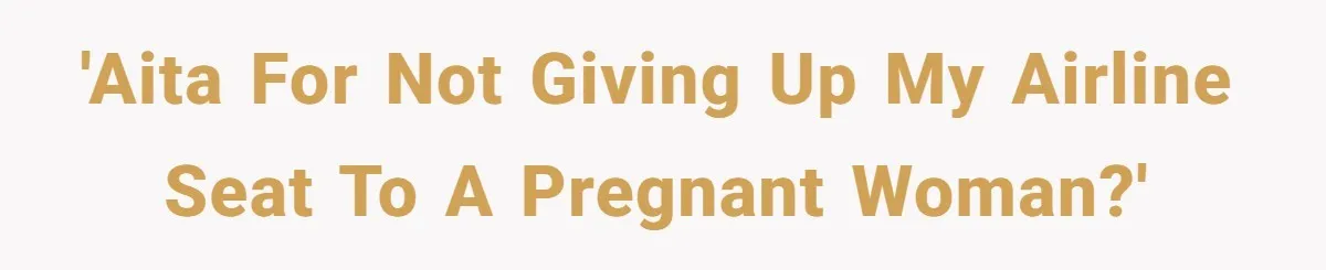 Man Refuses To Give Up Paid Seat, Pregnant Passenger Calls Him Out 'AITA for not giving up my airline seat to a pregnant woman?'